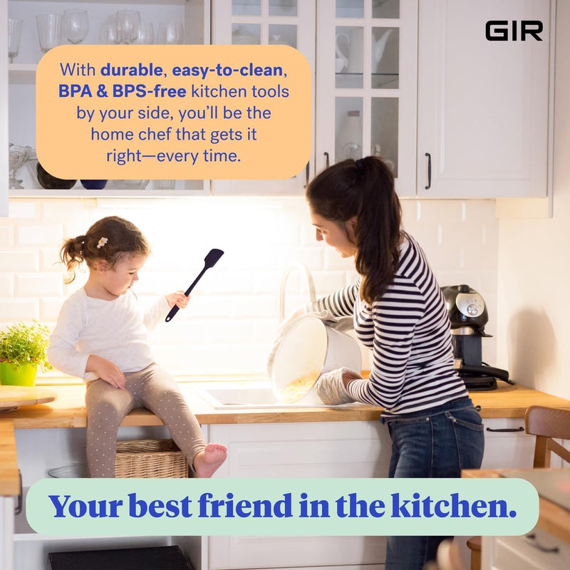 GIR: Get It Right Mini Silicone Spatula Turner - 11" x 2.6" x 0.7" - One Piece Design - Nonstick & Heat Resistant Silicone Kitchen Spatula for Cooking & Baking - White - Image 4
